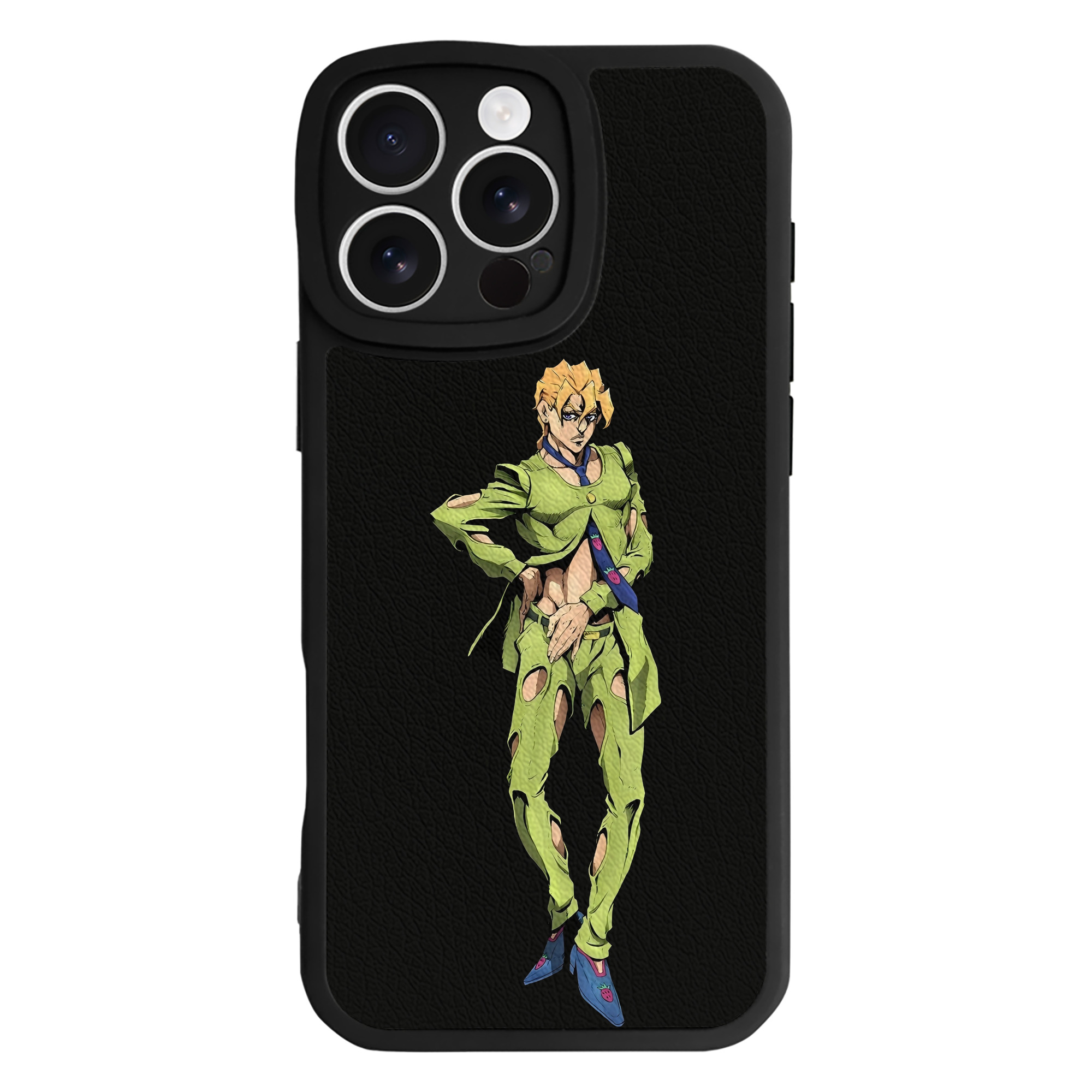（画像用） ジョジョの奇妙な冒険 パンナコッタ?フー JoJo's Bizarre Adventure Pannacotta Fugo 【iPhone 16シリーズ対応】シリコンスマホケース（レザー調） 材質：シリコン